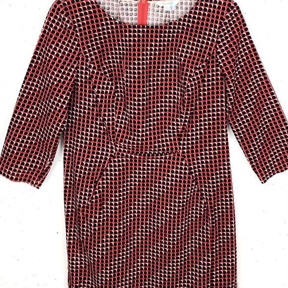 Boden Womens Hannah Polka Dot Corduroy Dress Sheath Geometric Red Black Size 8R - Picture 1 of 9